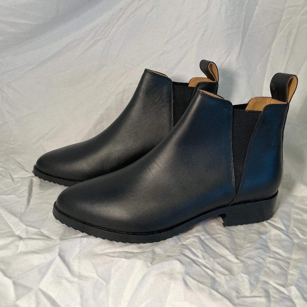 Nisolo Women's Eva Leather Everyday Chelsea Boot In Black, Size 6, New!